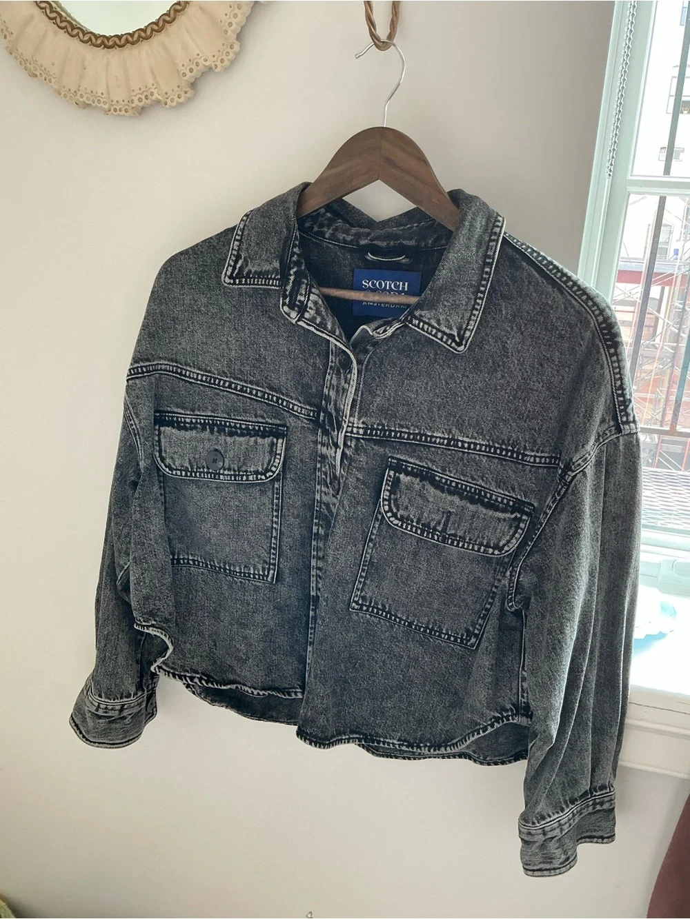 Scotch & Soda Black Washed Denim Jacket